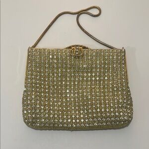 Vintage Elegant Gold & Rhinestone Evening Bag